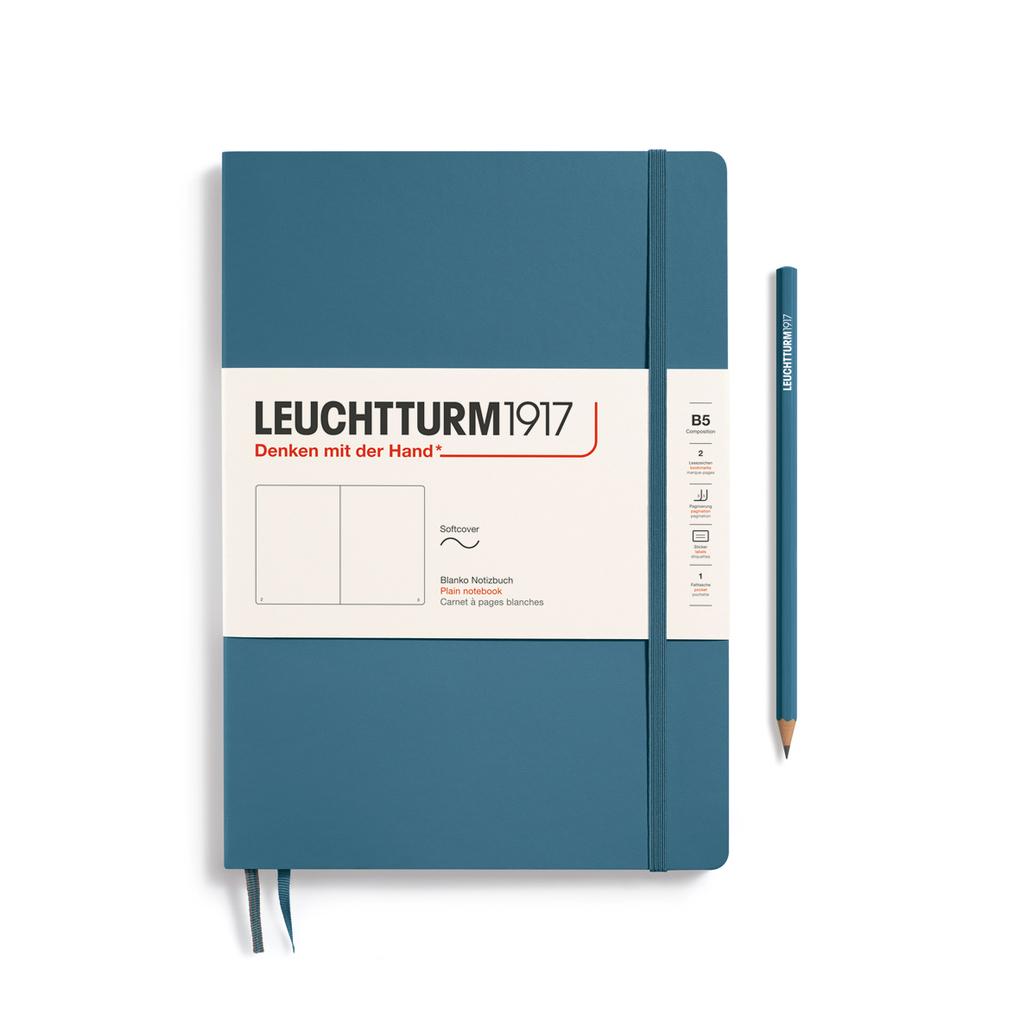 Notizbuch Composition (B5) Softcover 123 nummerierte Seiten Stone Blue Blanko