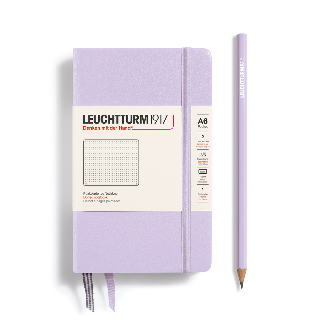 Notizbuch Pocket (A6) Hardcover 187 nummerierte Seiten Lilac Dotted