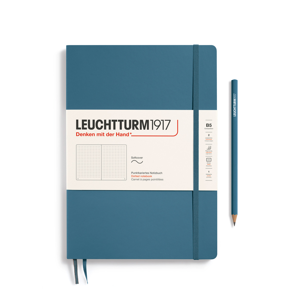 Notizbuch Composition (B5) Softcover 123 nummerierte Seiten Stone Blue Dotted