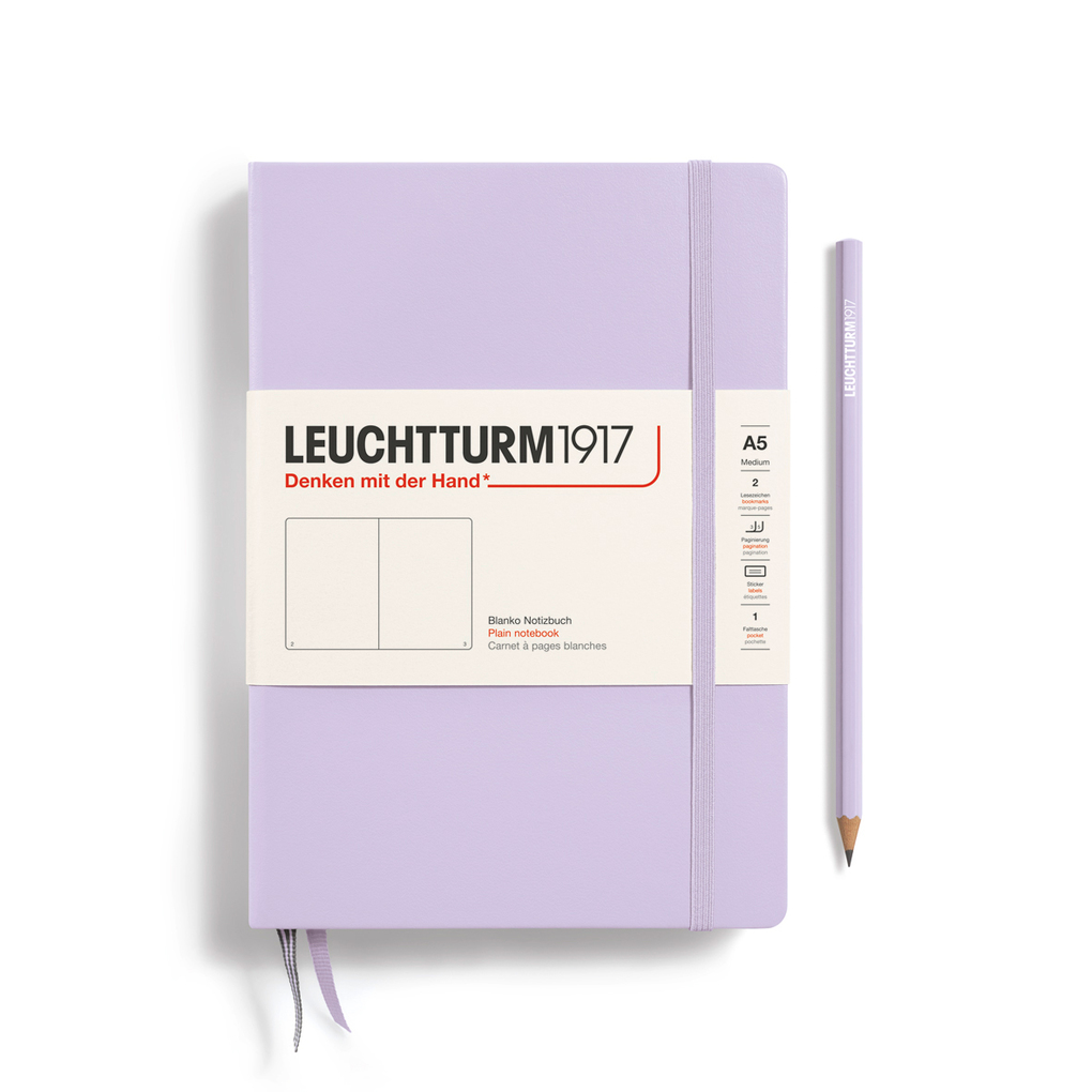 Notizbuch Medium (A5) Hardcover 251 nummerierte Seiten Lilac blanko