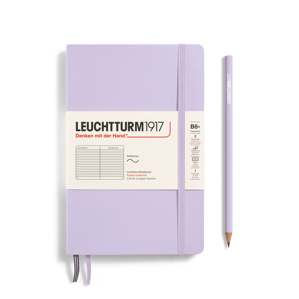 Leuchtturm1917 Notizbuch Paperback (B6+) Softcover 123 Nummerierte Seiten Lilac Liniert