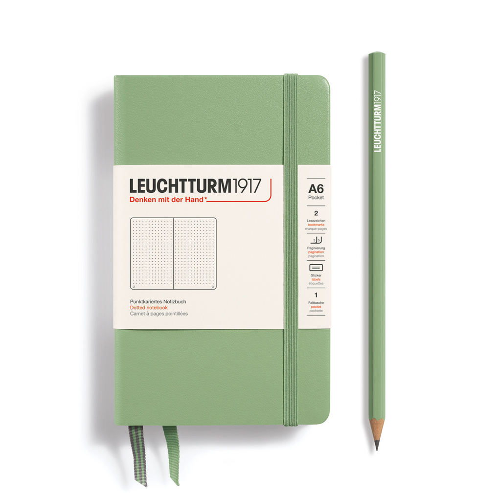Leuchtturm1917 Notizbuch Pocket (A6) Hardcover 187 Nummerierte Seiten Salbei Dotted