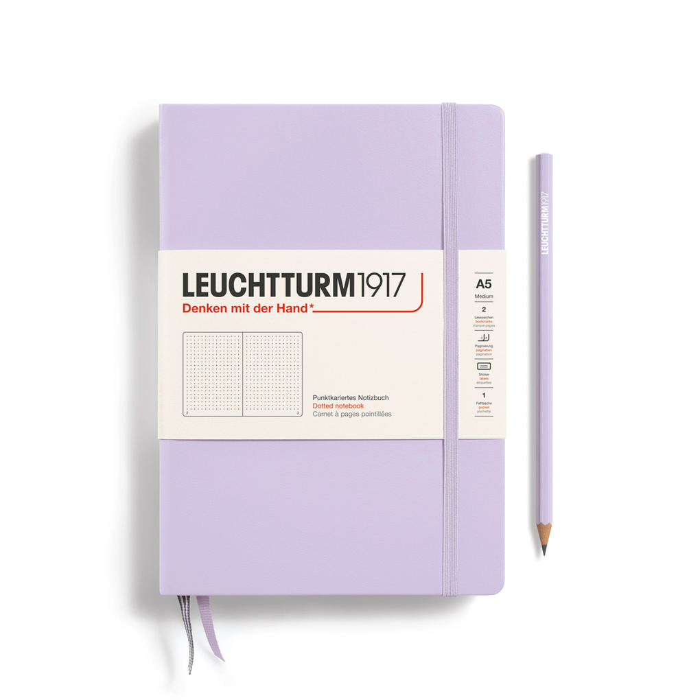 Notizbuch Medium (A5) Hardcover 251 nummerierte Seiten Lilac dotted