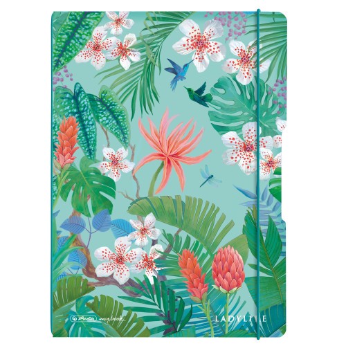 Herlitz Notizheft flex A4 40 Blatt kariert + 40 Blatt liniert Ladylike Jungle gelocht Perforation my.book