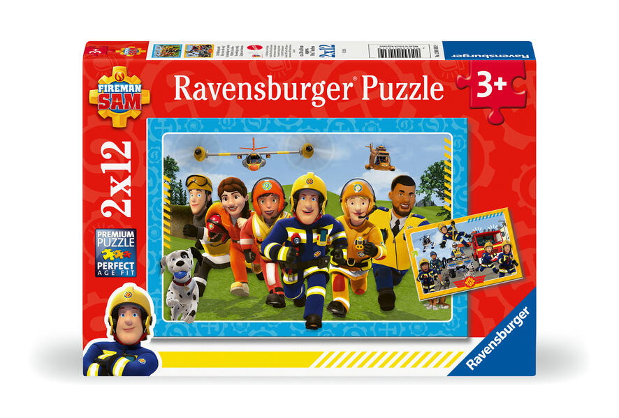 Ravensburger Kinderpuzzle 12001031 - Fireman - 2x12 Teile Fireman Puzzle für Kinder ab 3 Jahren