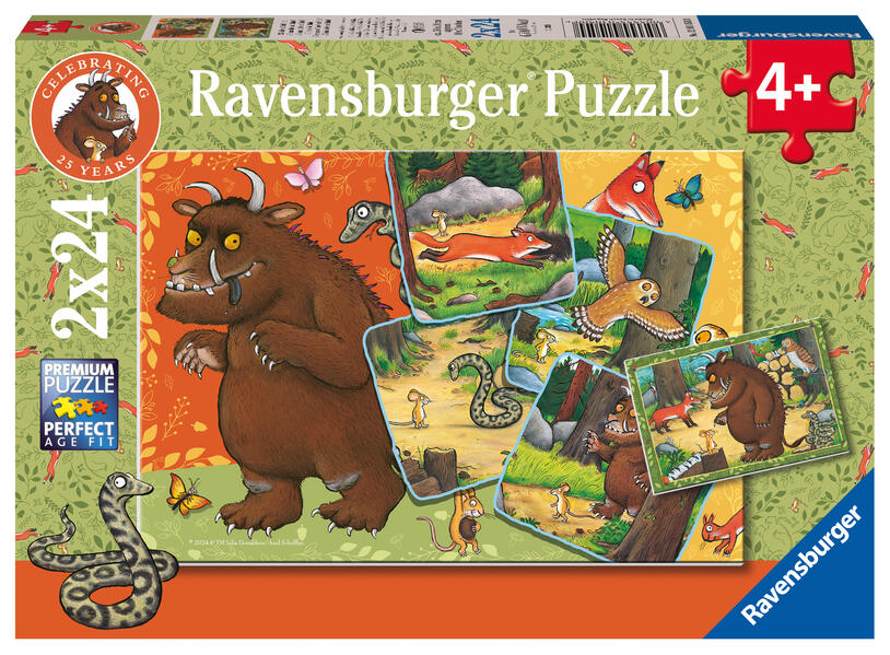 Ravensburger Kinderpuzzle 12001050 - 25 Jahre Grüffelo! - 2x24 Teile Grüffelo Puzzle für Kinder ab 4 Jahren