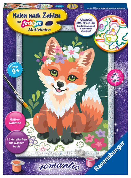 CreArt Malen nach Zahlen Kinder - Blumiger Fuchs