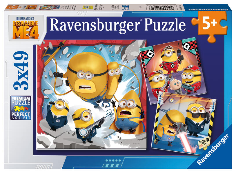 Ravensburger Kinderpuzzle 12001061 - Noch immer unverbesserlich - 3x49 Teile Despicable Me 4 Puzzle für Kinder ab 5 Jahren