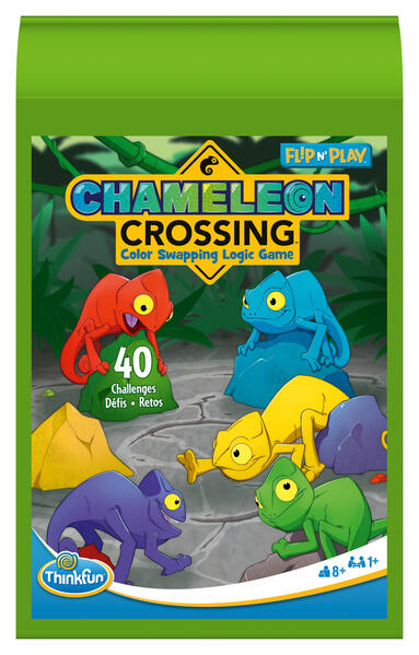 ThinkFun 76577 - Flip N‘ Chamäleon Crossing - das Reise-Logikspiel für Kinder und Erwachsene ab 8 Jahren ab 1 Spieler