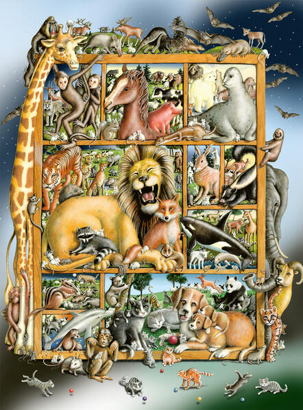 Ravensburger Kinderpuzzle - 12000862 Tiere im Regal - 100 Teile XXL Puzzle für Kinder ab 6 Jahren