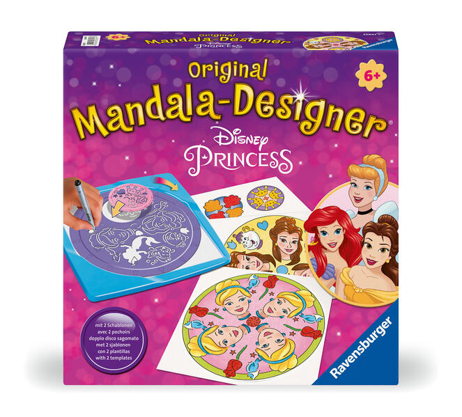 Ravensburger Mandala er Disney Princess 23847 Zeichnen lernen für Kinder ab 6 Jahren Zeichen-Set mit Mandala-Schablonen für farbenfrohe Mandalas