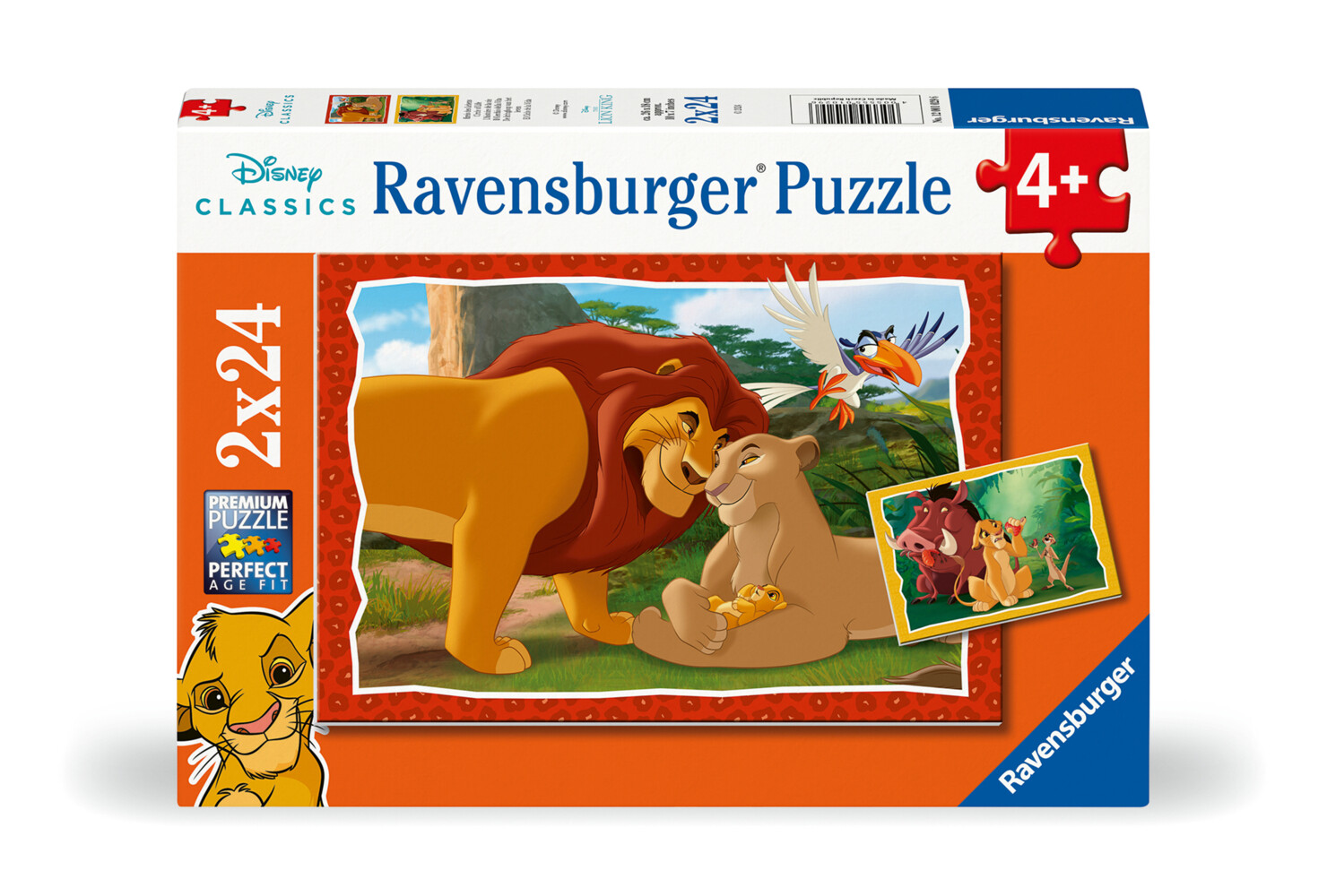 Ravensburger Kinderpuzzle 12001029 - Kreis des Lebens - 2x24 Teile Disney König der Löwen Puzzle für Kinder ab 4 Jahren