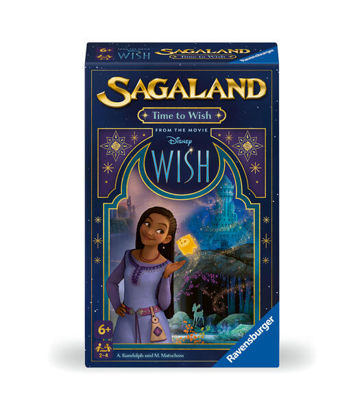 Ravensburger 22649 - Disney Wish Sagaland: Time to Wish - Mitbringspiel für 2-4 Spieler ab 6 Jahren mit den beliebten Charakteren aus dem Kinofilm Disney Wish