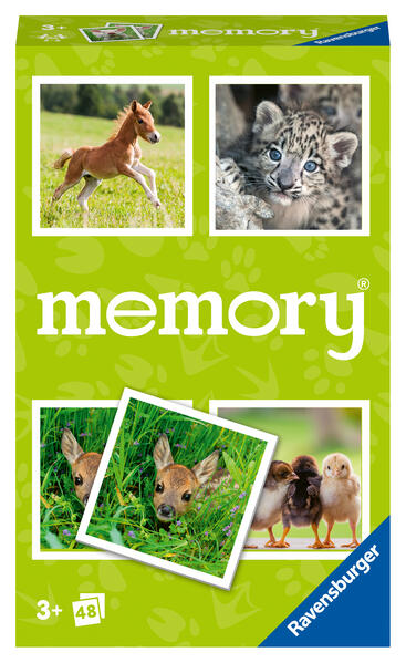 Ravensburger 22458 - Tierbaby memory® der Spieleklassiker für Tierfans Merkspiel für 2-6 Spieler ab 3 Jahren