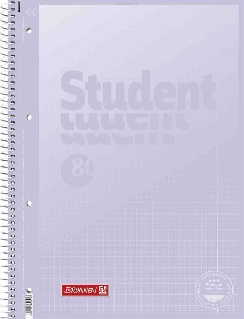 BRUNNEN Collegeblock Premium Student PASTELL A4 Lineatur 28 2 farbig