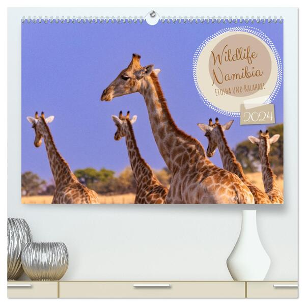 Wildlife Namibia - Etosha und Kalahari (hochwertiger Premium Wandkalender 2024 DIN A2 quer) Kunstdruck in Hochglanz