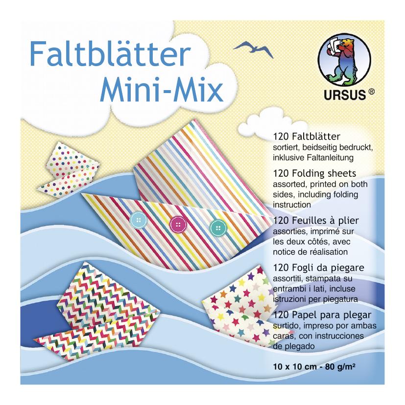 URSUS Falten Faltblätter Mini Mix (80 g/m² 10 x 10 cm) sortiert