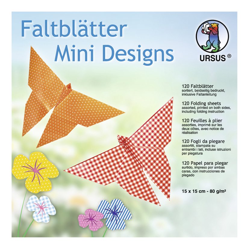URSUS Falten Faltblätter Mini Designs (80 g/m² 15 x 15 cm) sortiert