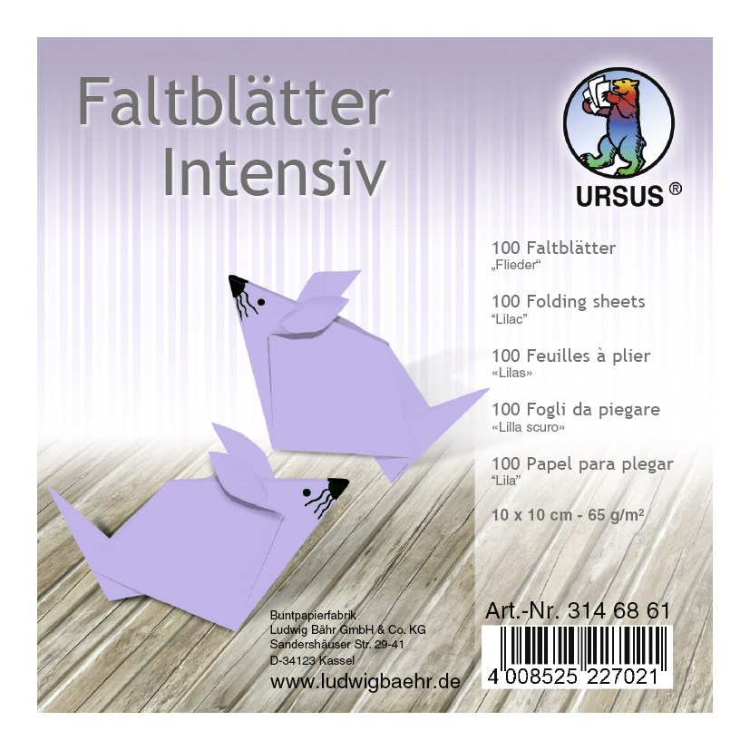 URSUS Falten Faltblätter Uni intensiv Plakatkarton 65 g/m² 10 x 10 cm flieder