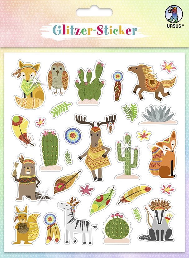 URSUS Dekorationsartikel Glitzer-Sticker Fun 04