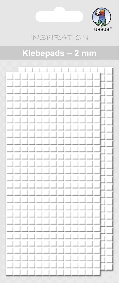 URSUS Bastelzubehör Klebepads 2 mm 2 Blatt mit je 364 Klebepads