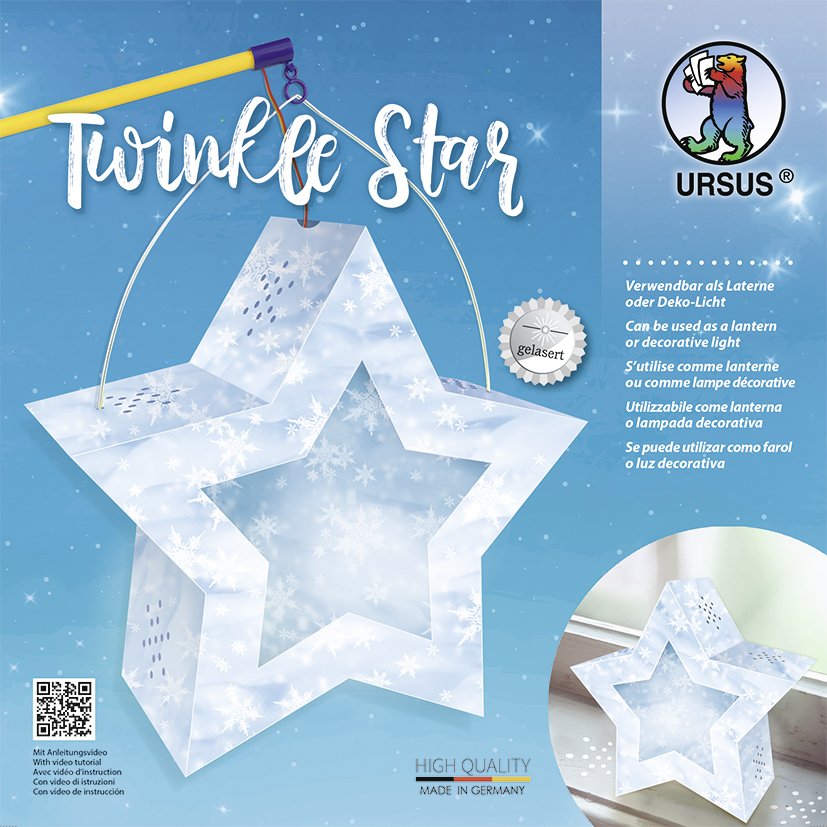 URSUS Laternenzeit / Home Decoration Twinkle Star Schnee Stern Bastel-Set als Laterne oder Deko-Licht