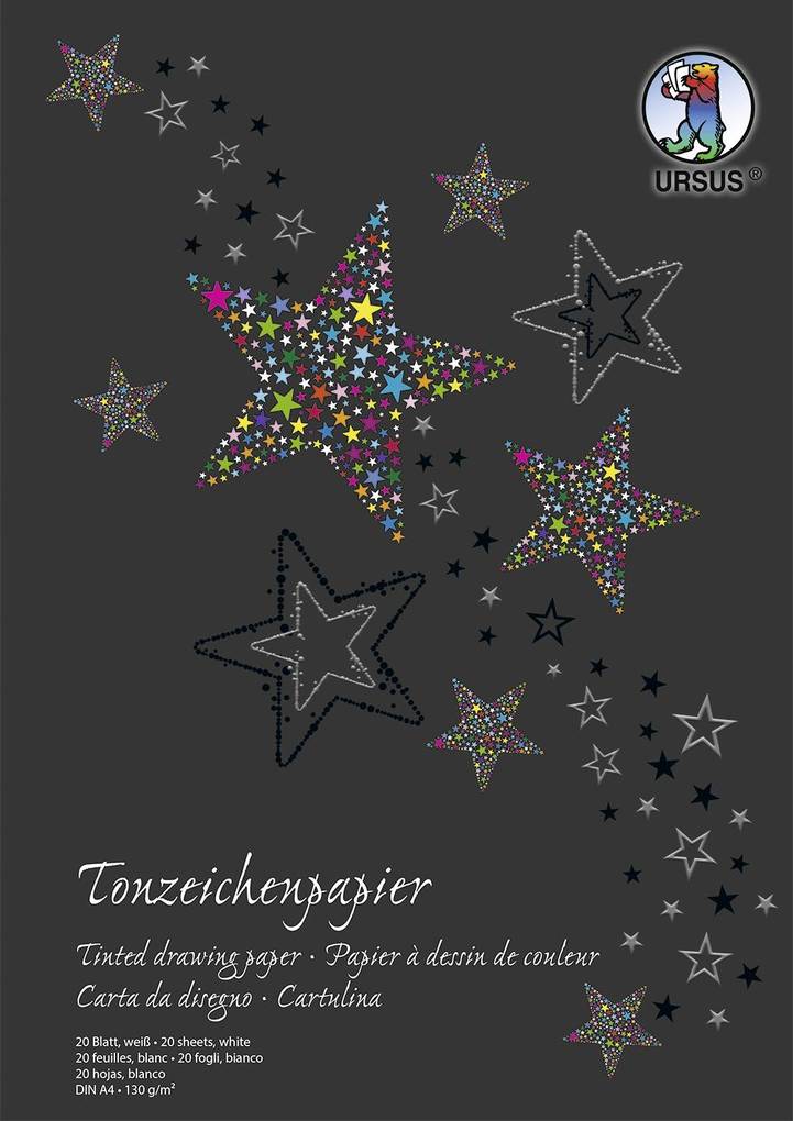 URSUS Sonderedition Tonzeichenpapier-Block Sonderedition Weiß DIN A4