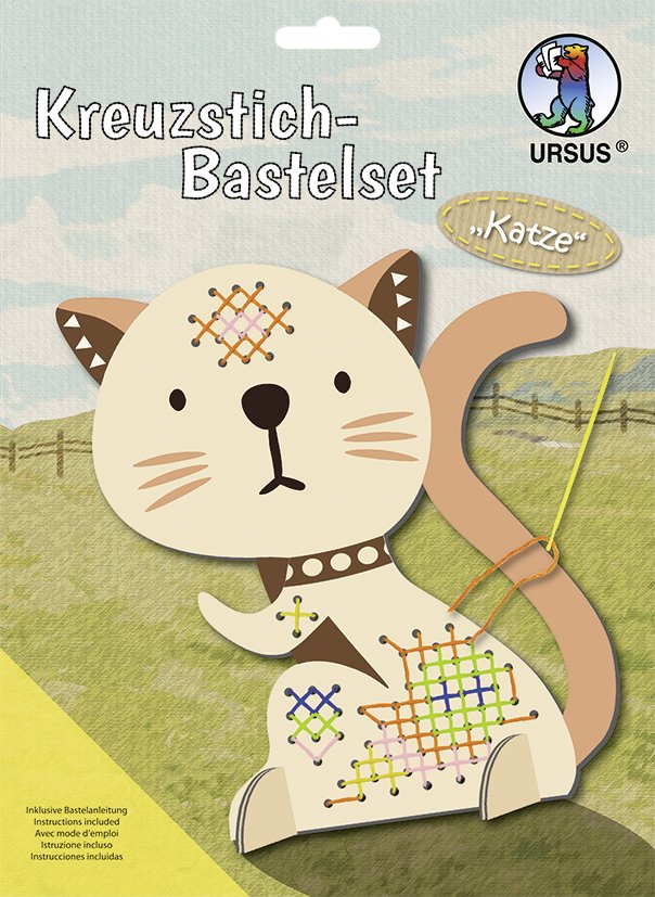 URSUS Sticken Kreuzstich-Bastelset Katze