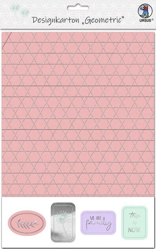 URSUS Spezialpapiere Designkarton Geometric DIN A5 5 Blatt
