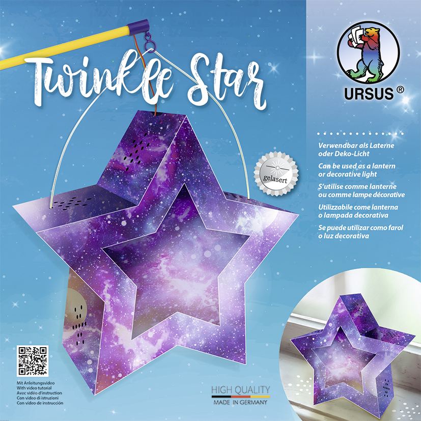 URSUS Laternenzeit / Home Decoration Twinkle Star Galaxie Stern Bastel-Set als Laterne oder Deko-Licht