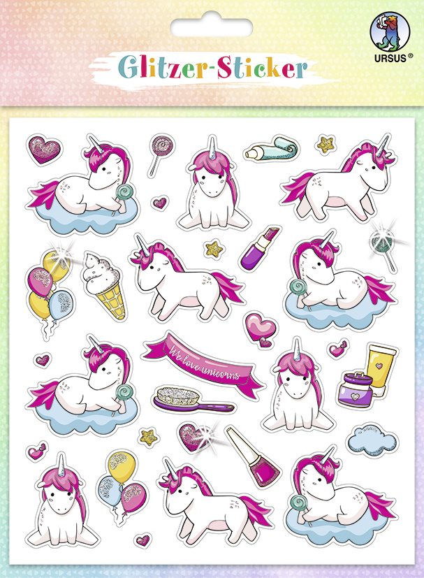 URSUS Dekorationsartikel Glitzer-Sticker Fun 01