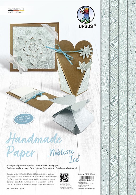 URSUS Spezialpapiere Handmade Paper Noblesse Ice 23 x 33 cm 8 Blatt