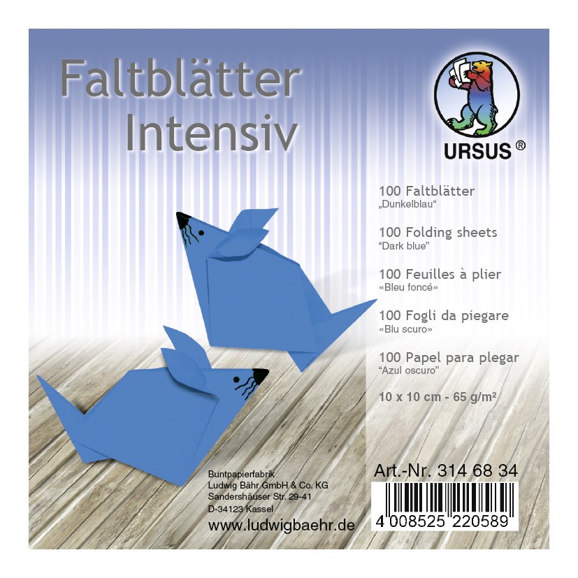 URSUS Falten Faltblätter Uni intensiv Plakatkarton 65 g/m² 10 x 10 cm dunkelblau