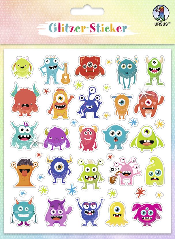 URSUS Dekorationsartikel Glitzer-Sticker Fun 05