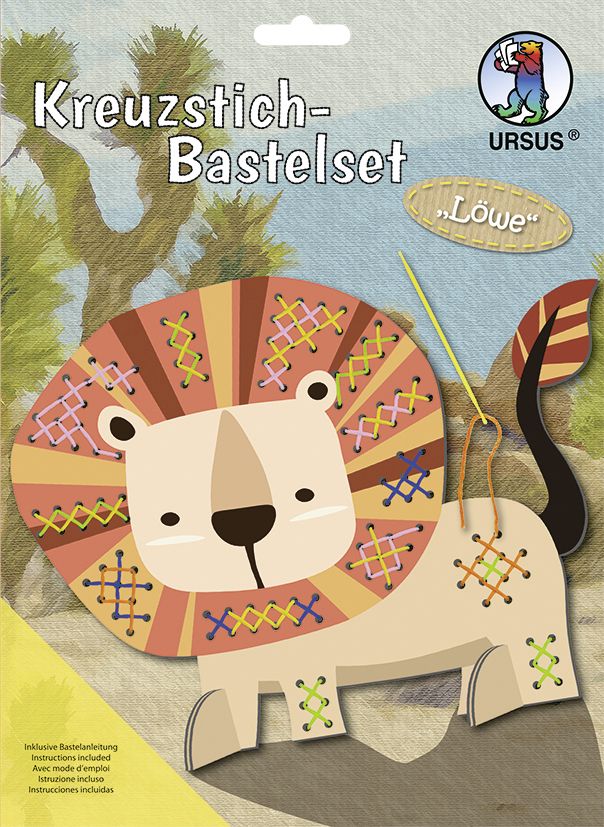 URSUS Sticken Kreuzstich-Bastelset Löwe