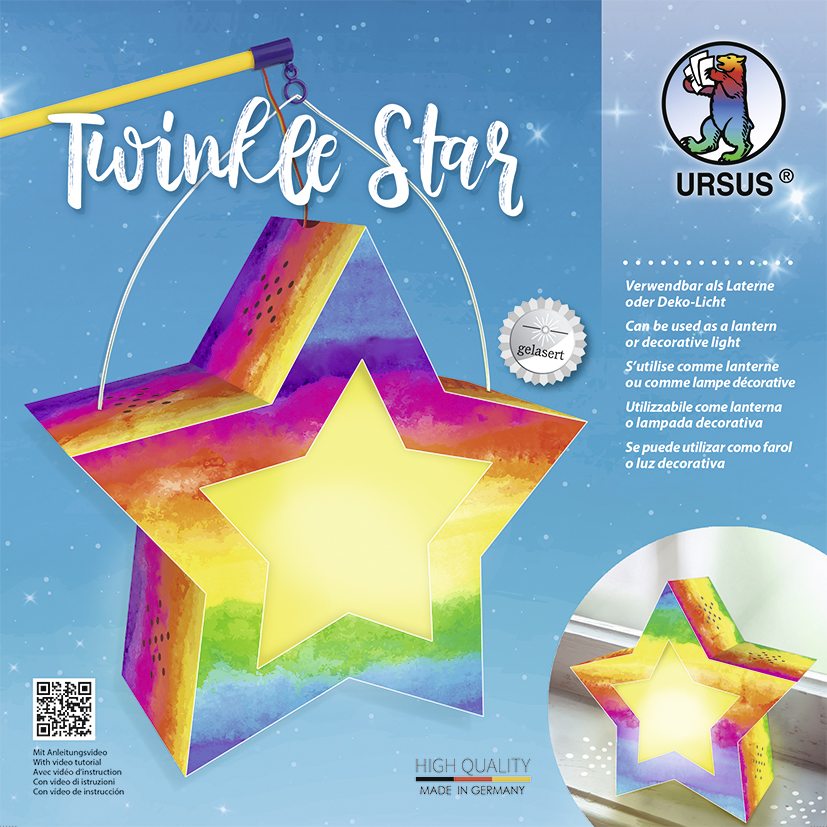 URSUS Laternenzeit / Home Decoration Twinkle Star Aquarell Stern Bastel-Set als Laterne oder Deko-Licht