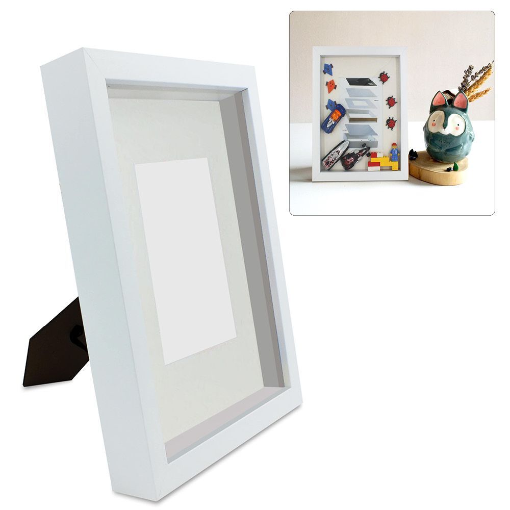 Dekorahmen weiß Format ca. 250 x 300 x 45 mm Fenstergröße jeweils 115 x 165 mm nutzbare Tiefe 20 mm