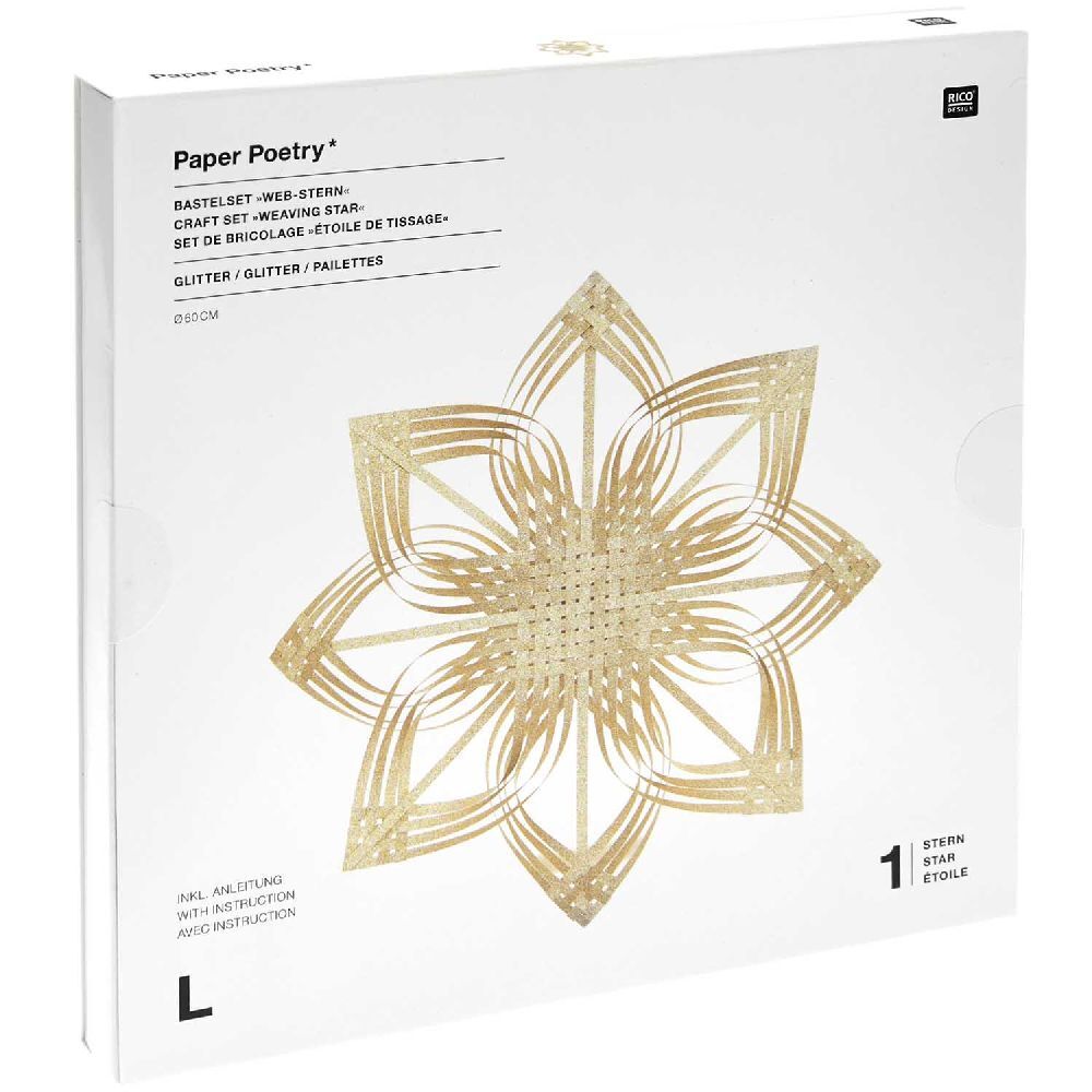 Bastelset Webstern glitter gold 60 cm FSC MIX