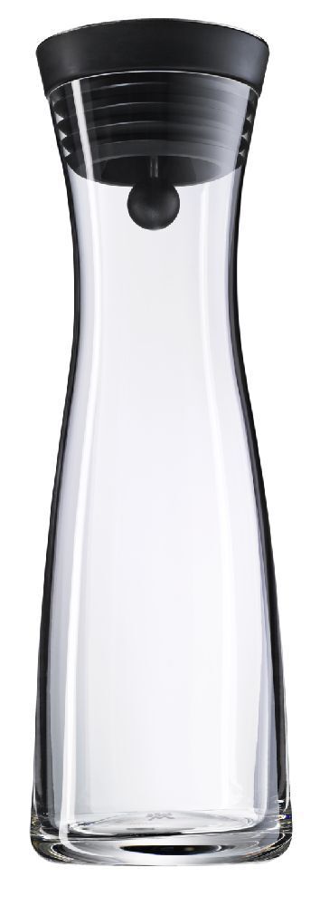 WMF Basic Wasserkaraffe aus Glas 1 Liter Glaskaraffe mit Deckel Silikondeckel CloseUp-Verschluss