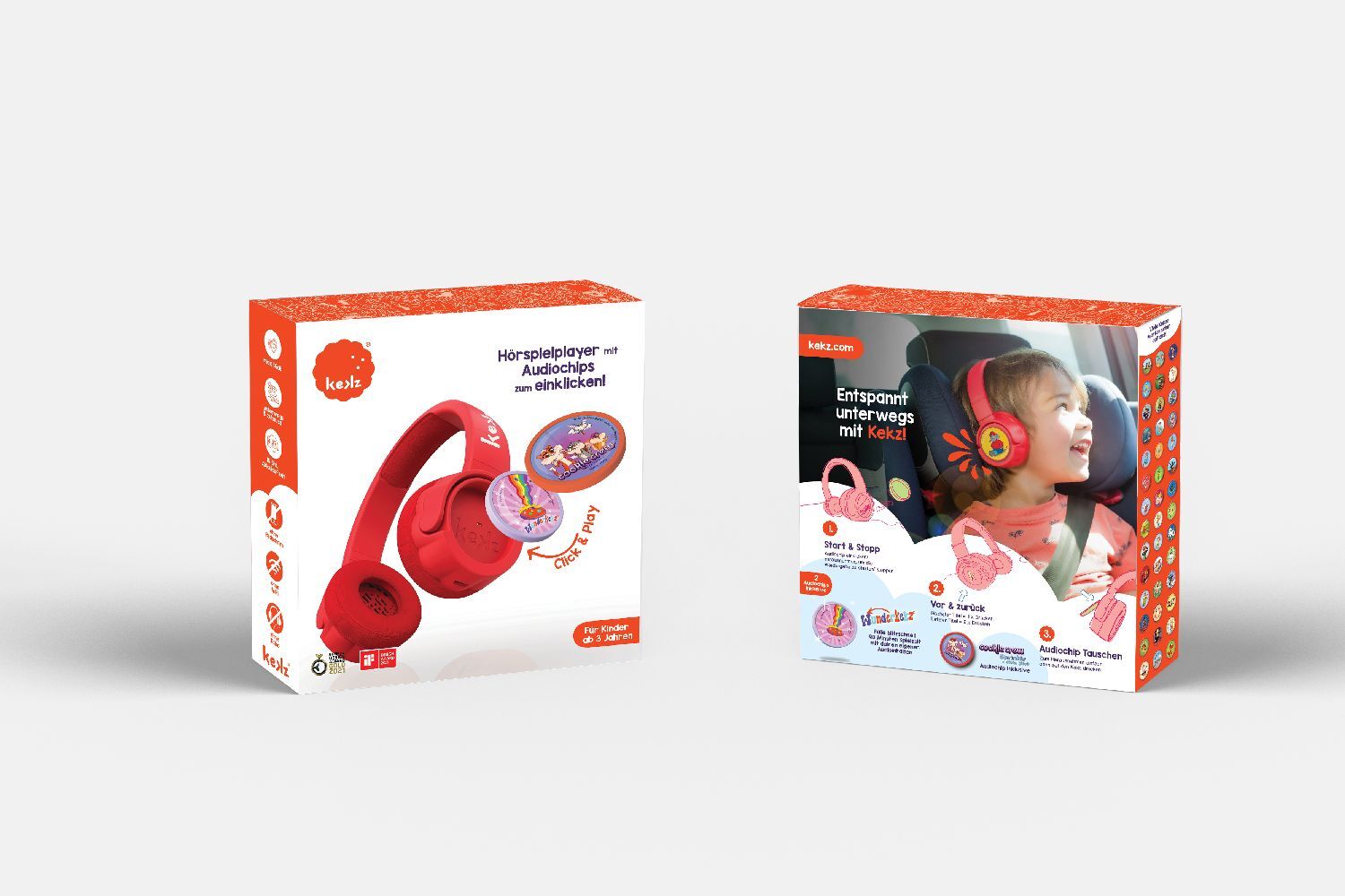 KEKZ 2975989KEK - Kekzhörer rot Premium Wunderkekz Starterset Hörspielplayer mit Audiochips zum Einklicken! All-In-One-Audioplayer