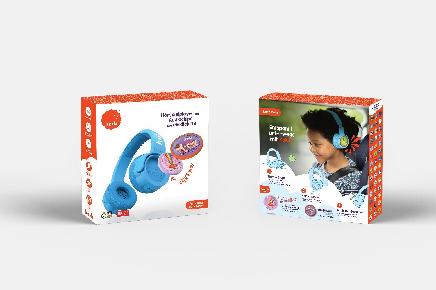KEKZ 2975988KEK - Kekzhörer blau Premium Wunderkekz Starterset Hörspielplayer mit Audiochips zum Einklicken! All-In-One-Audioplayer