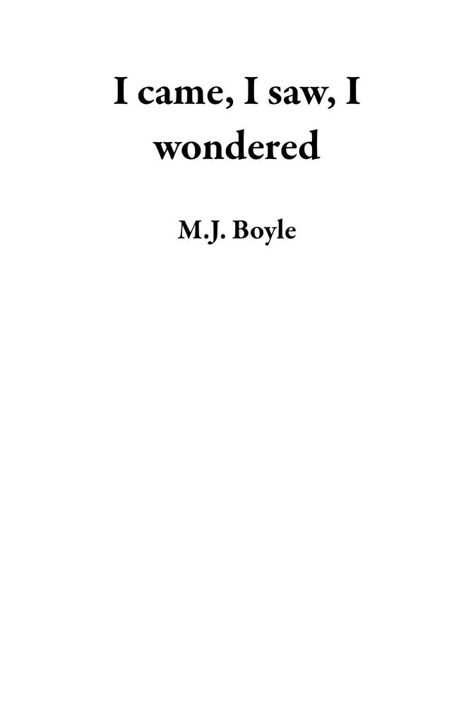 I Came I Saw I Wondered