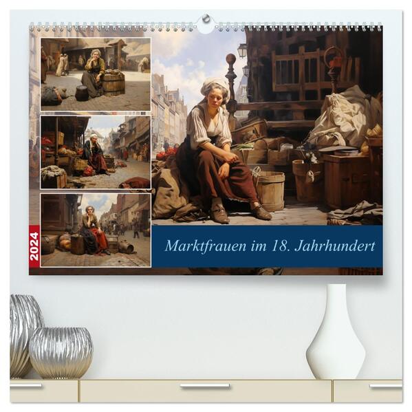 Marktfrauen im 18. Jahrhundert (hochwertiger Premium Wandkalender 2024 DIN A2 quer) Kunstdruck in Hochglanz
