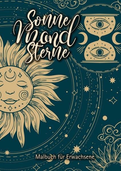 Sun Moon Stars coloring book for adults