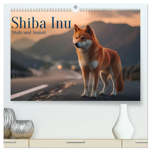 Shiba Inu - Stolz und Anmut (hochwertiger Premium Wandkalender 2024 DIN A2 quer) Kunstdruck in Hochglanz