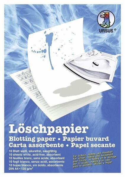 URSUS Zeichen und Künstlerbedarf Löschpapierblock 135 g/m² Format DIN A4 10 Blatt weiß