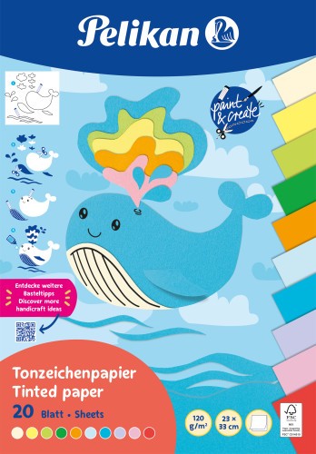 Pelikan Tonpapier Block 20 Blatt 23x33cm Summer