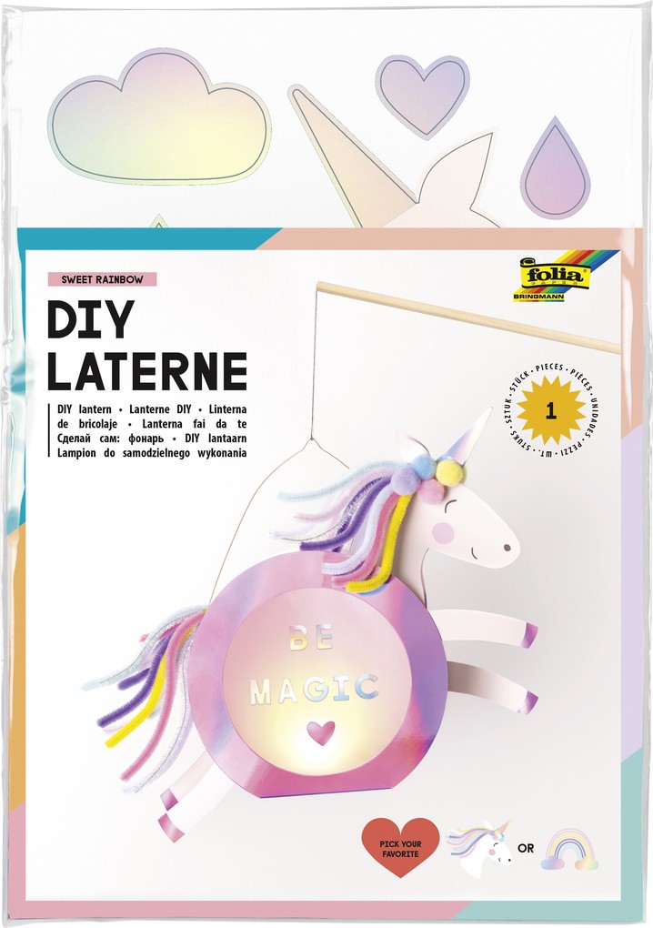 Folia Laternen-Bastelset Sweet Rainbow