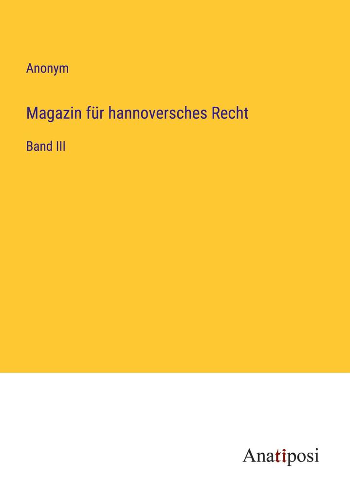 Magazin für hannoversches Recht