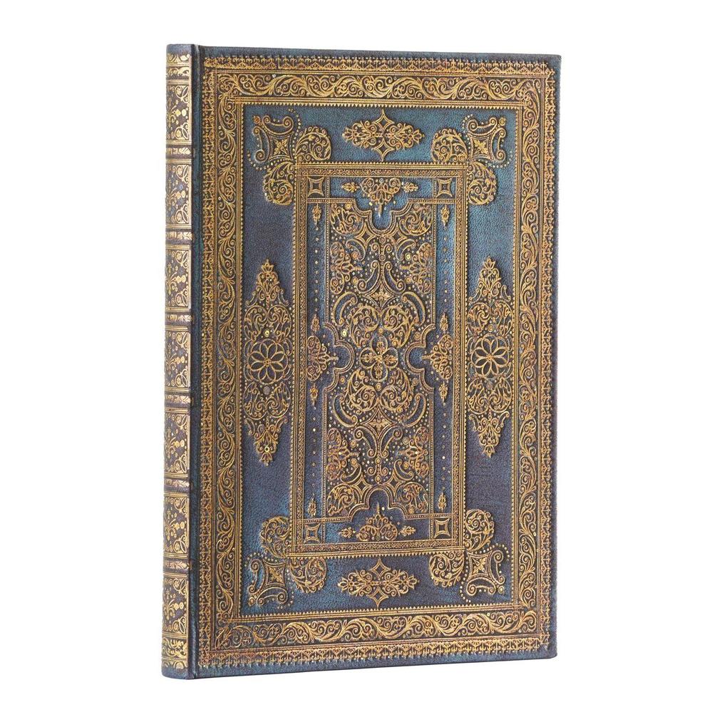 Paperblanks Blue Luxe Luxe Design Hardcover Journal MIDI Lined Elastic Band Closure 144 Pg 120 GSM
